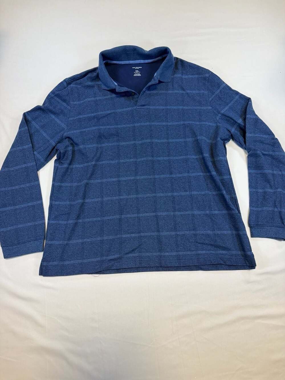 Van Heusen Flex Classic Fit Grid Long Sleeve Polo